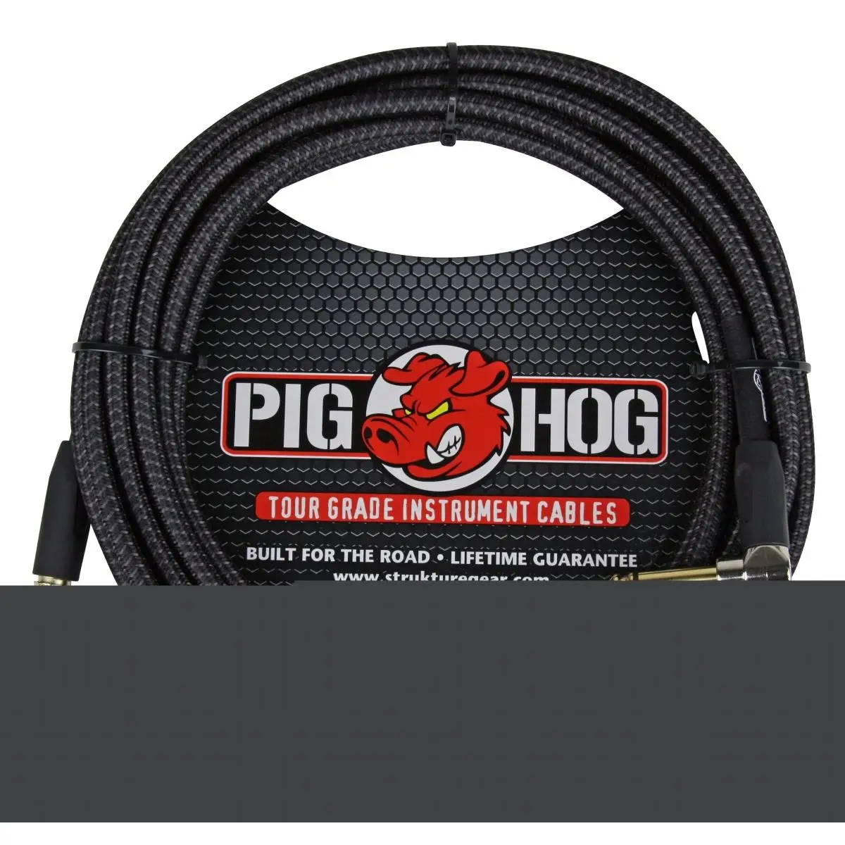 Ace Products Group  Woven Jacket Tour Grade Instrument Cable, 20 ft. - Black Woven