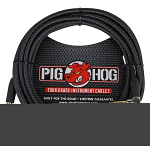 Ace Products Group  Woven Jacket Tour Grade Instrument Cable, 20 ft. - Black Woven