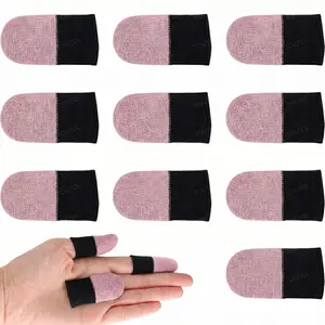 10 Pack Pro Gaming Finger Sleeves, Anti-Sweat & Breathable Thumb Sleeves for Mobile Gaming, Ultra-Thin Smooth Glide Finger Covers, Essential Phone Accessories for Pro Gamers, Compatible with All iPhone/Android Devices（Black & Pink）