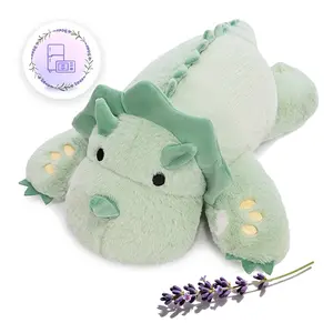 18in/2LB Heatable & Coolable Light Green Triceratops Weighted Stuffed Animals | Microwavable Heating Pad for Relieve Stress Soothing & Relaxation | Lavender Scented Plush Toys for Adults and Children Day Halloween for Boys Girls Teddy Bear