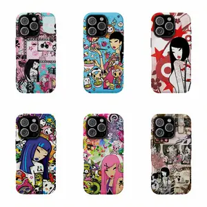 Trendy Aesthetic Tokidoki Colorful Graffiti Design Phone Case - Retro Collage Japanese Style iPhone17/16/15/14/13/12/11 Anti-Yellowing Hard PC Back & Soft TPU Bumper Dual-Layer Phone Case
