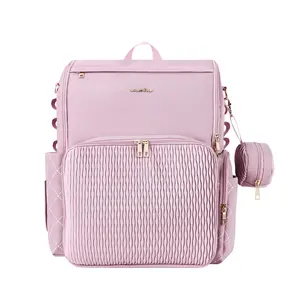 VOSMLES Stylish Baby Diaper Bag, Baby Bag with Changing Pad, Pacifier Case& Stroller Straps, Large Diaper Backpack Boy Girl, Water Resistant Travel Diaper Backpack for Mom Dad
