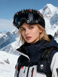 Halloween Venom Drop Glue Fluid Mask Glasses, Handmade Random Effect Unisex Full Coverage Retro Bohemian Party Decor Eyewear