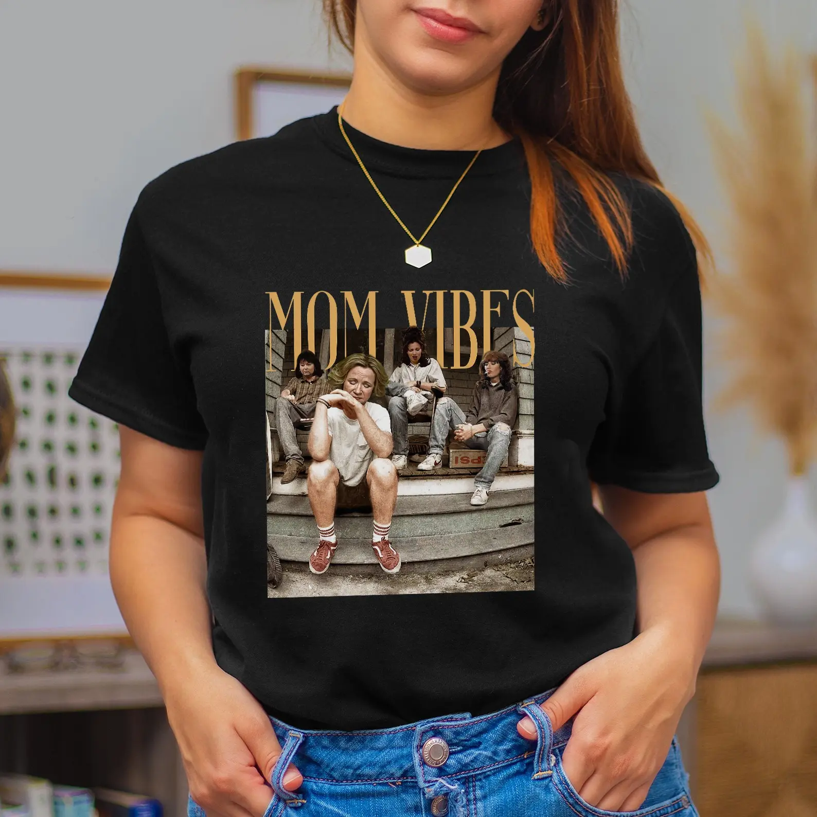 Mom Vibes Thug Life Shirt, 90's Mom Vibes Shirt, Funny Mom Mother's Day Shirt Cotton Top Womenswear Fit Womenswear Fit