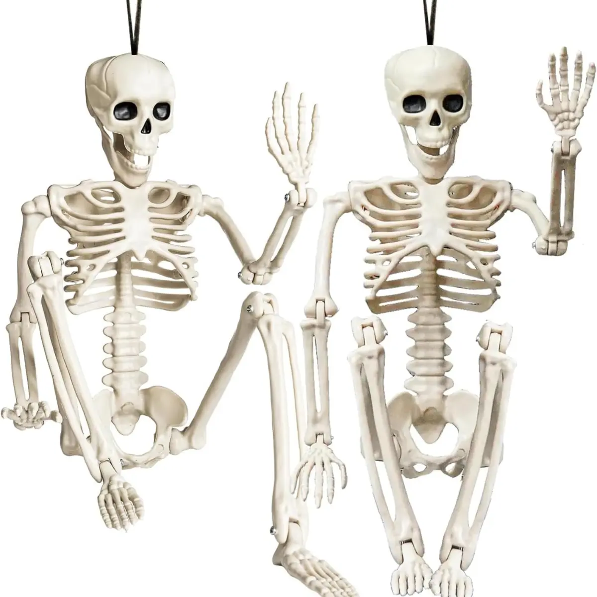 Halloween Skeleton Decorations, 2 Pack 26 Inch Full Body Skeleton with Movable Posable Joints, Human Bones Decorations for Graveyard Indoor Outdoor Decor