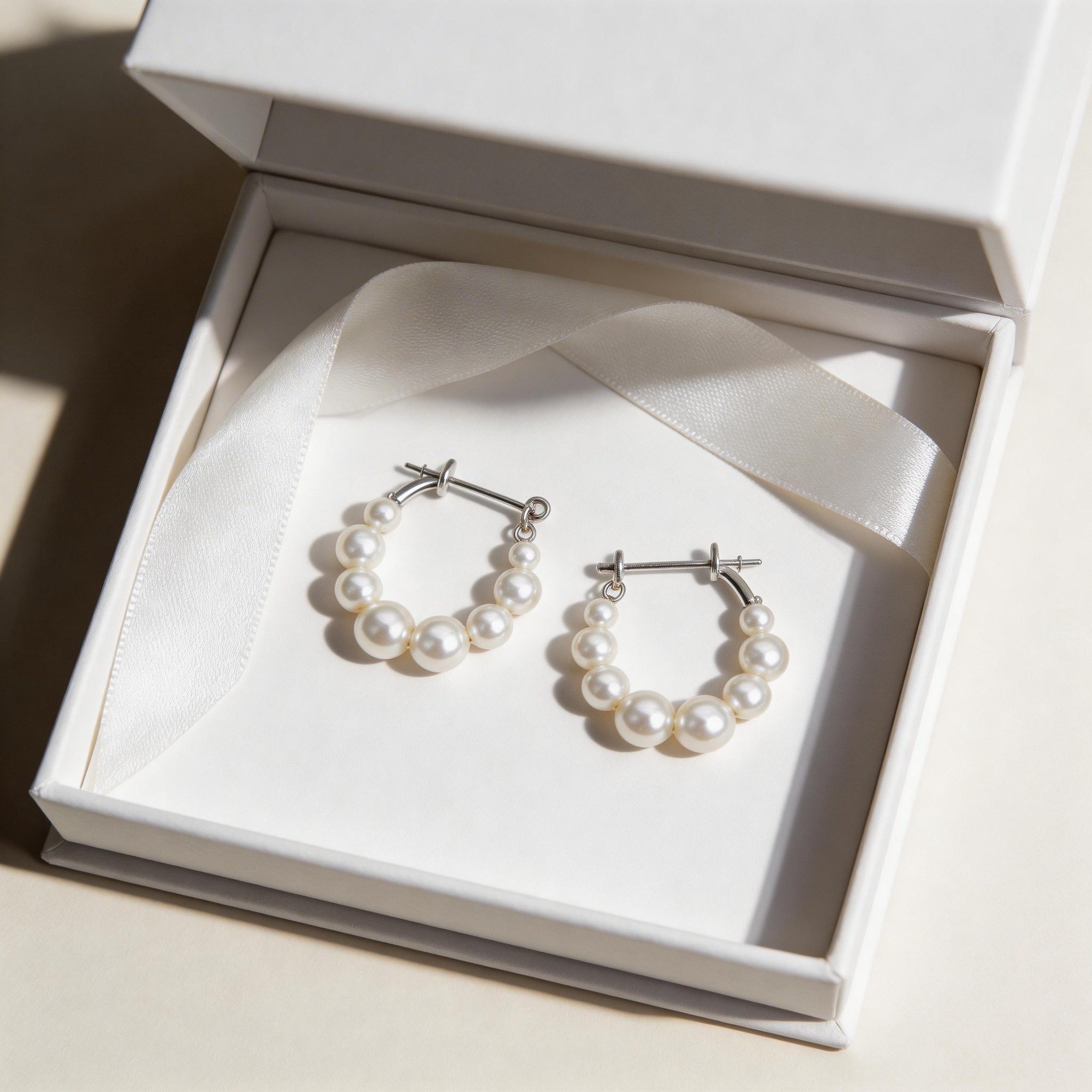 Aesthetic 7-Pearl Row Ear Crawler Earrings | 925 Sterling Silver Needle for Sensitive Ears | Minimalist Korean Style Pearl Studs | Non-Piercing Clip-On Option | Elegant Dainty Jewelry Gift for Women