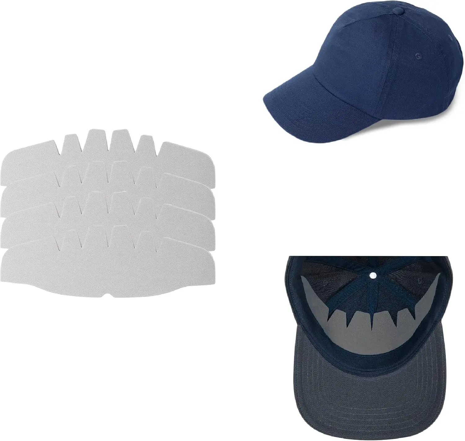 4 Count Baseball Crown Shaper Inserts for Fitted Caps Snapback Hats, Washable Reusable Liners
