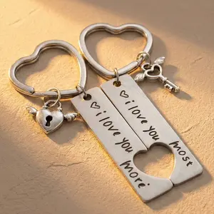 I Love You More Most Matching Keychains for Couples Friendship Keychain