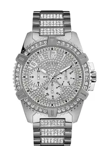 GUESS Male Silver-Tone Multifunction Watch
