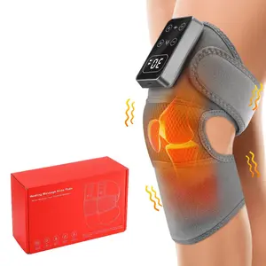 1PC Smart Heated Knee Brace, 5 Heat Settings 65°c + 3 Vibration Massage, Strap Type, Universal Left Right Knees, 3000mah Battery, USB Charging, USB Rechargeable Massagers