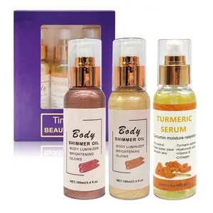 Radiant Glow Body Shimmer Oil Set – Luxurious Hydrating & Illuminating Dry Oil with Pearl & Gold Particles