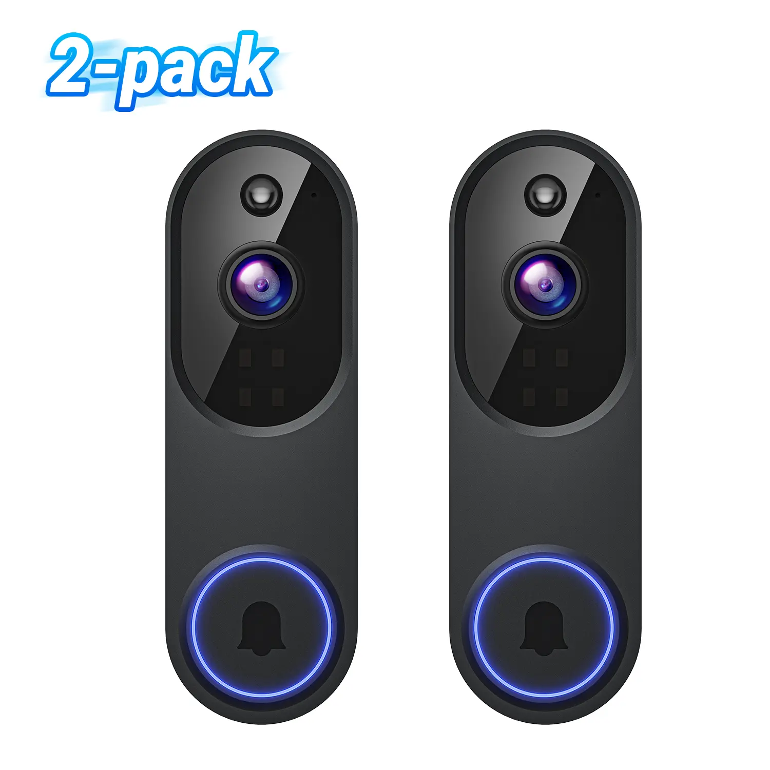 【2PC】1080P Wireless Doorbell Camera, Smart WiFi Video Doorbell, AI Human Detection, Two-Way Audio, Night Vision, Cloud Storage, Instant Alert, 2.4Ghz WiFi, Outdoor Security Camera, Rechargeable Battery Powered