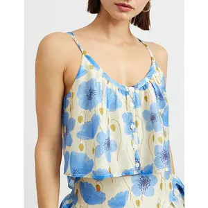 Annabelle Buttoned Floral Tank Top