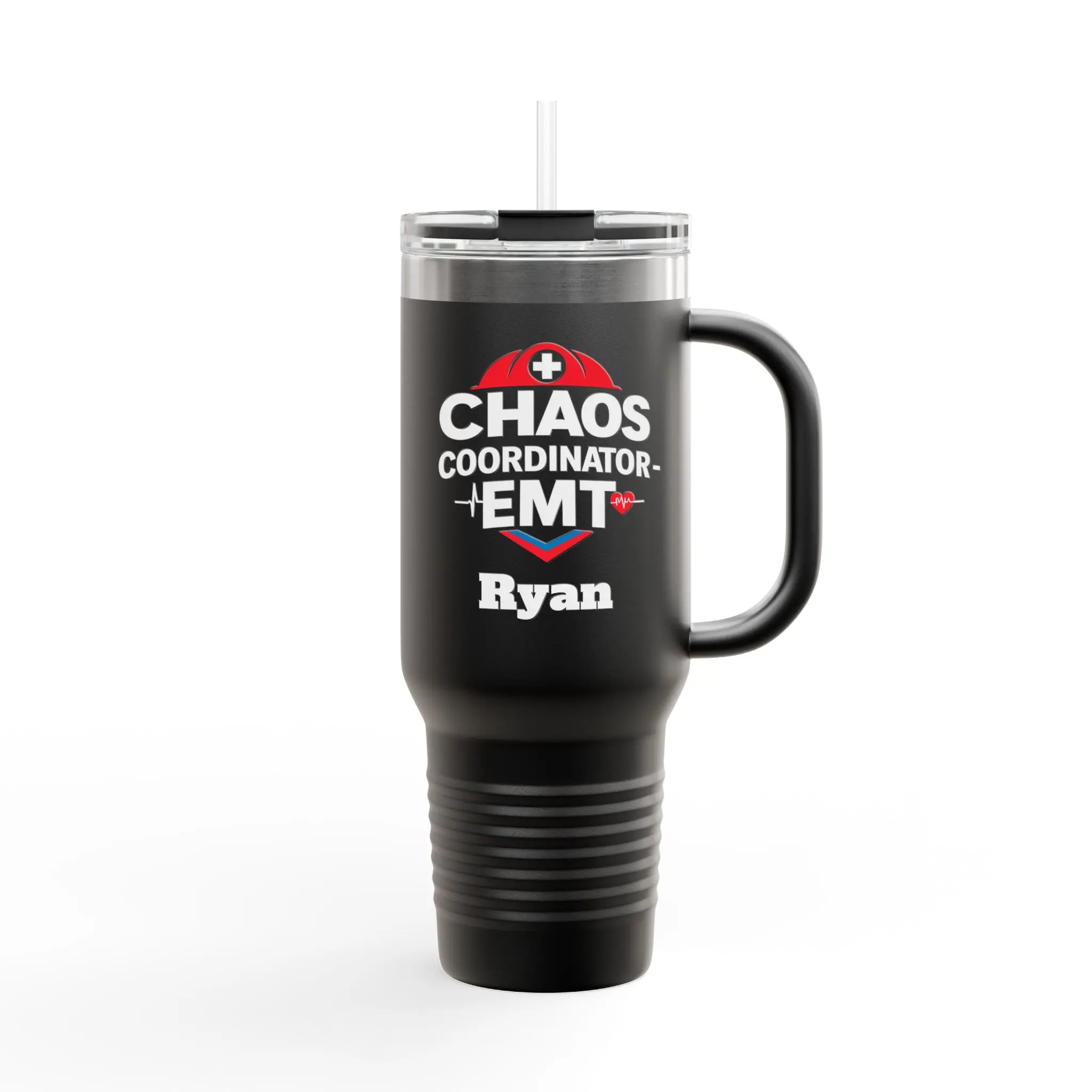 Personalized Insulated Travel Mug, Gifts for EMTs, Funny Coffee Cup, Chaos Coordinator Mug, Custom Name Coffee Tumbler