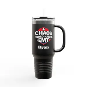 Personalized Insulated Travel Mug, Gifts for EMTs, Funny Coffee Cup, Chaos Coordinator Mug, Custom Name Coffee Tumbler