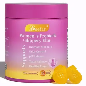 LEEFAR Her Juicy Feminine Probiotics Gummies-All in One Solution with Slippery Elm andPrebiotics&Lactobacillus Probiotic Blend forWomen's pH Balance and Dryness - HawaiianPineapple Women Gummies 60 Count HealthcareDietary