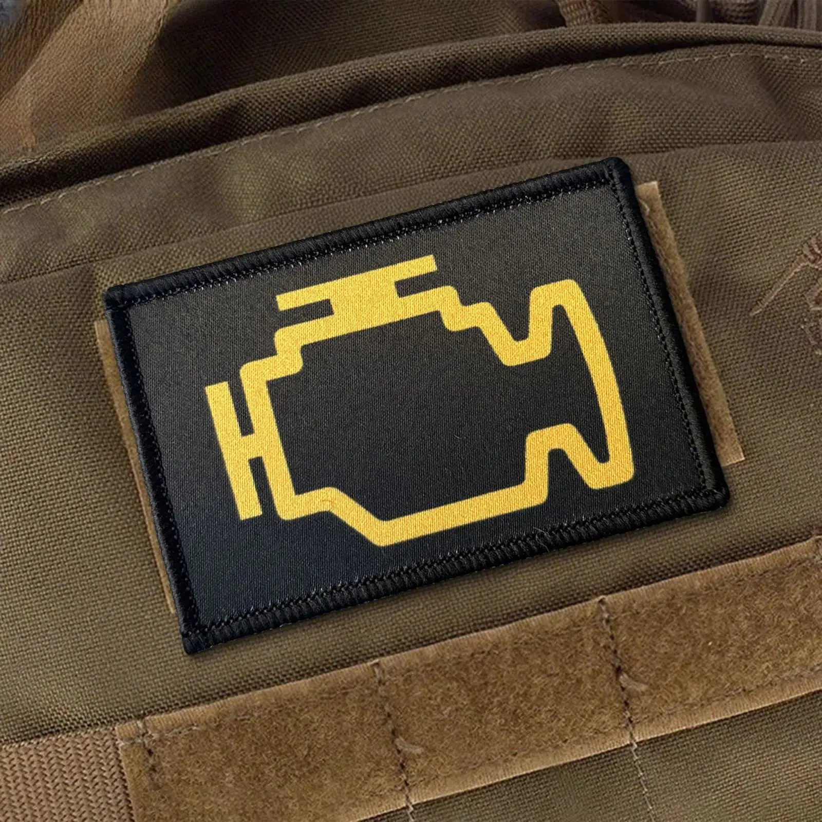 Check Engine Tactical Patch Design Funny Hook&Loop Patches Side Patch Chevron Morale Badge Military Army Armband Backpack Stickers Custom Made Patch
