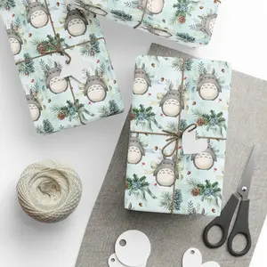 Spread Holiday Cheer with Totoro, Inspired Winter Wrapping Paper, Holiday Decor