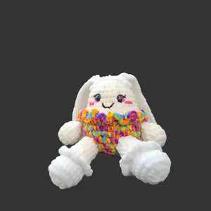 Pompom the Amigurumi Easter Egg Bunny Plush toy - Spring Nursery Decor Gift - Crochet Plushy