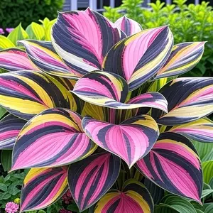 1000+ Rare Pink-Black Variegated Hosta Seeds – Easy to Grow, Eye-Catching Leaves for Your Garden