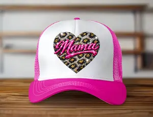 Mama Faux Bling Heart Trucker Hat