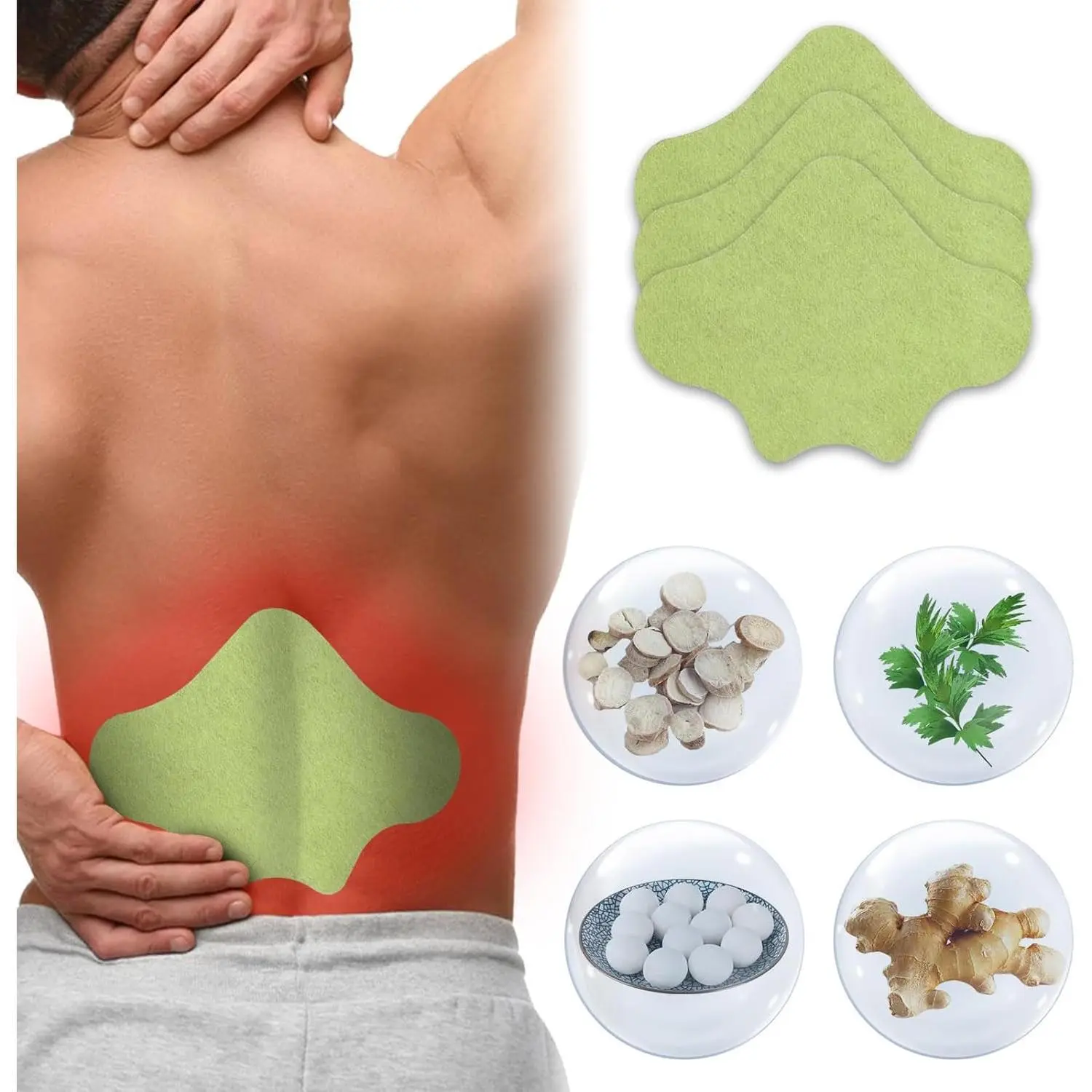 48 PCS Self-Heating Herbal Heat Patches, 8-Hour Long-Lasting Deep Relief for Sore Muscles and Joint Aches on Knee, Back & Neck, Joint And Muscle Relief Heat Patches