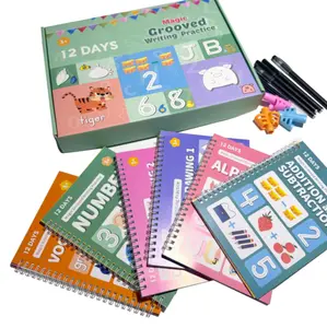 Magic Grooved Writing Practice Books for Kids Ages 3-10, Reusable Handwriting Practice Books, Preschool Learning Activities, Magic Copybooks - Tracing Books Gifts for Boys Girls, Educational Back-to-School Gifts