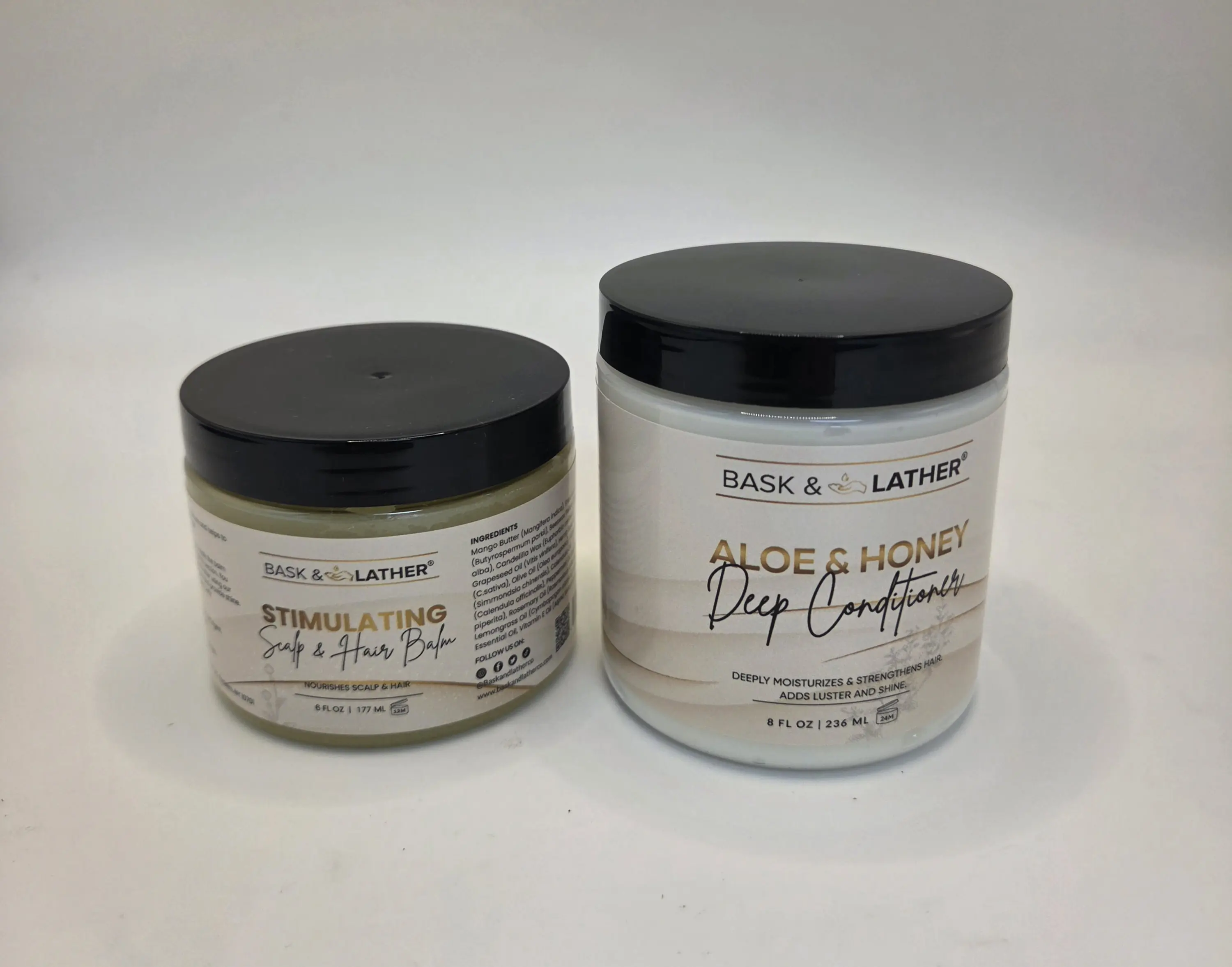 Bask & Lather Aloe & Honey Deep Conditioner & Stimulating Scalp & Hair Balm for Dry Hair Care