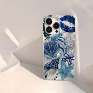 Phone Case - A Phone Case Featuring Ocean-Themed Designs with Shells And Starfish, Independent Electroplated Buttons, a Matte End, And a Non-Slip Texture. This Soft Phone Case Protects Your Phone from Drops And Is Compatible with Iphone 13 14 15 16 17