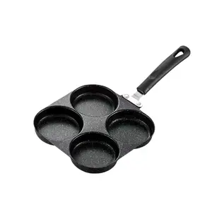 4-Cup Non-Stick Egg Frying Pan, Portable Outdoor Breakfast Maker for Pancakes, Burgers & Omelets