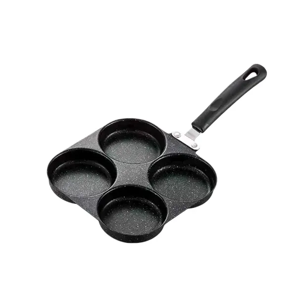 4-Cup Non-Stick Egg Frying Pan, Portable Outdoor Breakfast Maker for Pancakes, Burgers & Omelets