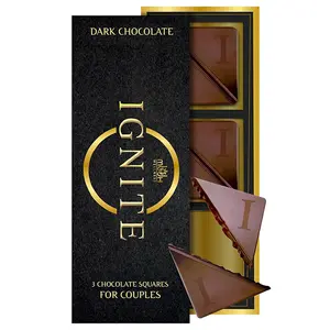 Ignite Dark Chocolate Bars – Premium 60% Cocoa Squares for Couples – Luxurious Dark Chocolate Crafted for Shared Moments, Special Occasions – Ideal for Sharing and Indulging Together – Pack of 1
