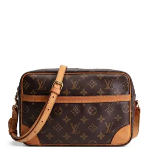 Pre-owned Louis Vuitton Monogram Coated Canvas with Vachetta Leather Trim Crossbody Bags Vintage Trocader 27 Monogram OUTLET FINAL SALE