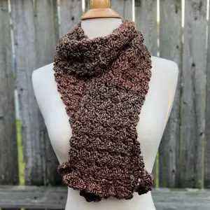 Crochet Brown Scarf / Winter / Gifts / Unisex
