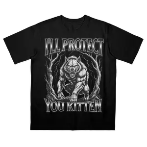 Funny Werewolf Meme I'll Protect You Kitten Alpha Wolf T-Shirt