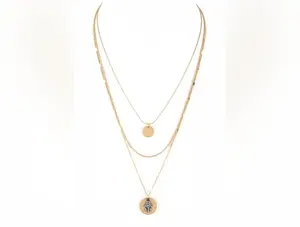 Crystal Hamsa Pendant Layer Necklace