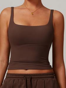 women's solid sports tank top, sporty sleeveless top for yoga gym workout running, ladies sportswear for all seasons, activewear, gym tops, going out tops, soft tops