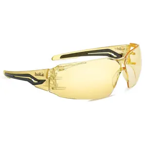 Bolle Silex Safety Glasses with Yellow/Black Temples and Yellow Anti-Fog Lens
