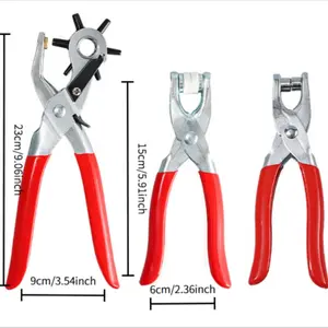 Rivet Pipe Wrench Set 3-Piece, Plastic Handle Hole Punch Pliers 9+6+6, Durable Practical Tool Kit, Immediate Supply Available