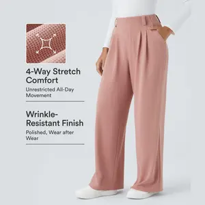 Halara Flex High Waisted Side Pocket Wide Leg Waffle Work Pants