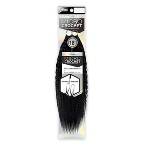 Mane Concept Human Hair Crochet Braids Pristine Micro Feather Crochet Kinky Straight 18"(55g/40 Strands)