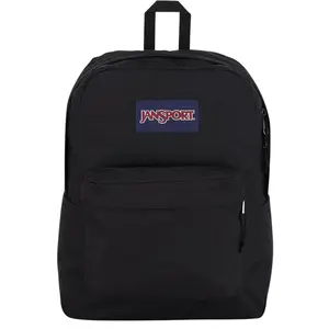 JANSPORT Study Backpack - Lightweight Recycled Polyester with Main Compartment - Premium Black Color with Front Utility Pocket - School, Study, Travel, Durable Classic Design - 25L