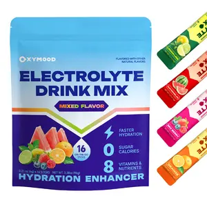 OXYMOOD Sugar-Free  Hydration Multiplier – Mixed Flavors – Hydration Powder Packets | Electrolyte Powder Drink Mix | Convenient Single-Serving Sticks | 8 Vitamins & Nutrients | 1 Pack (30 Servings)
