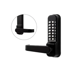 Codelocks CL415 Mechanical Tubular Mortise Latchbolt - Medium Duty, Durable Marine Grade Black Finish, Optional Backset, Passage Function, Code Free Access Option for Warehouses, Schools, Care Homes
