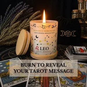 Zodiac Candle with Hidden Message | Personalized Tarot Candle | Custom Horoscope Candle Gift | Handmade Soy Candle 10oz Vanilla Lavender