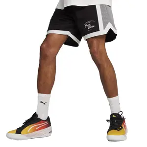 PUMA Mens Hoops Showtime Mesh Athletic Shorts Basketball Casual Bottoms Casual - Black