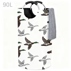 Mallard Duck Laundry Basket With Padded Handle - Oversized Foldable Clothing Storage Basket, Portable Durable And Easy To Store, Adorable Laundry Basket, Suitable For Bathroom, Bedroom, Living Room, And Laundry Room Holiday Gift- 90L