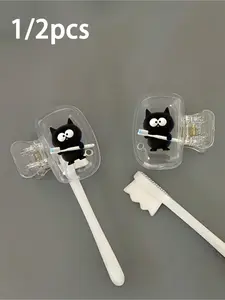 Cat Design Portable Toothbrush Case, Travel Toothbrush Holder, Dust-Proof Toothbrush Cover, Ideal Gift for Travel Lovers