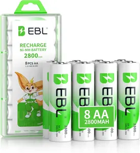 EBL AA Batteries 2800mAh High Capacity Precharged Ni-MH AA Rechargeable Batteries
