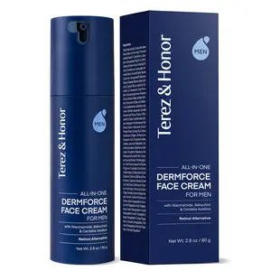 TEREZ & HONOR Face Moisturizer Cream for Men: Korean 6-in-1 Anti-Aging Face Cream with Niacinamide & Bakuchiol - Reduces Wrinkles, Dark Spots & Eye Bags - Deep Hydration K-Beauty Skincare 2.8oz